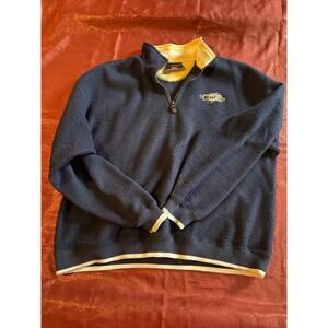 J. America Navy and Yellow Quarter-Zip Sweatshirt